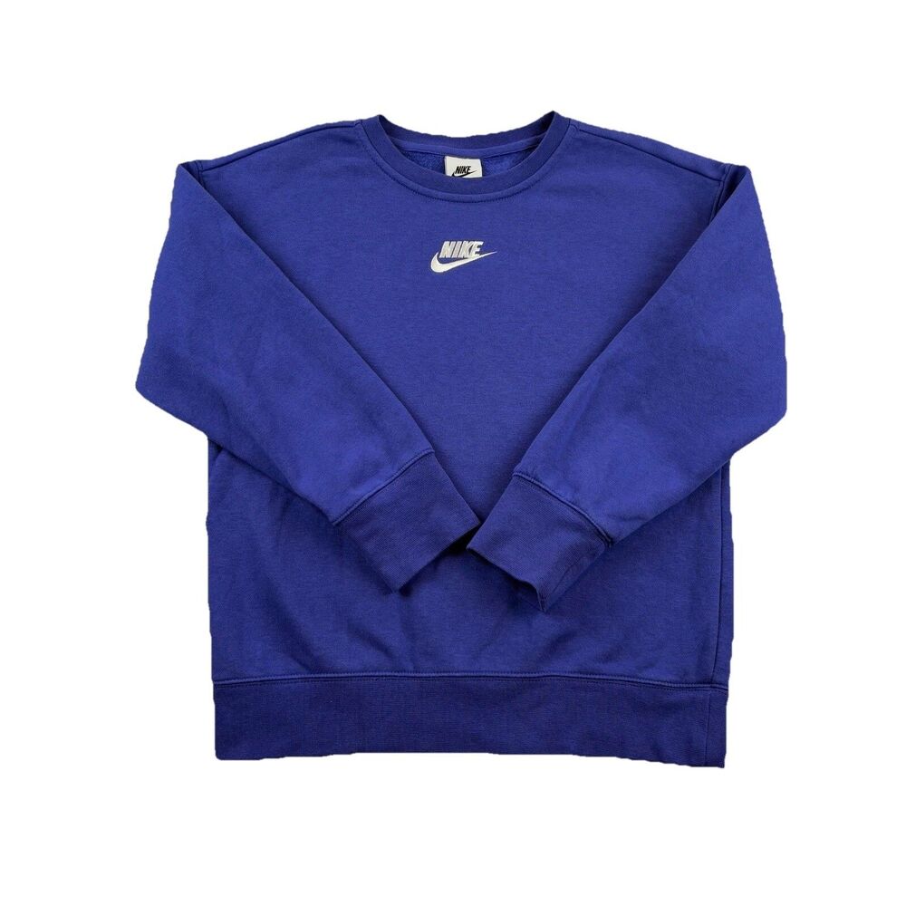 Vintage Nike Center Swoosh Crewneck Sweatshirt Womens M Blue Long Sleeve